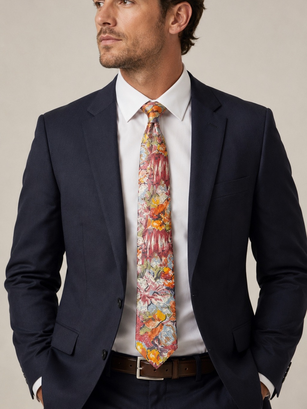 Givenchy Men’s Floral Brushstroke Tie Imported All Silk From Italy Designer